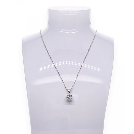 Ladies 18ct White Gold Diamond Solitaire Pendant 0.41ct