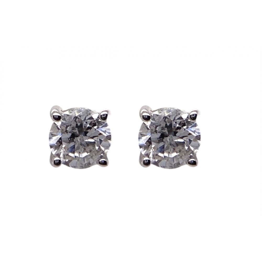 Ladies 18ct White Gold Diamond Stud Earrings 1.04ct