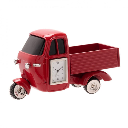 Miniature Quartz Battery Novelty Mantel Clock Red Truck 9719