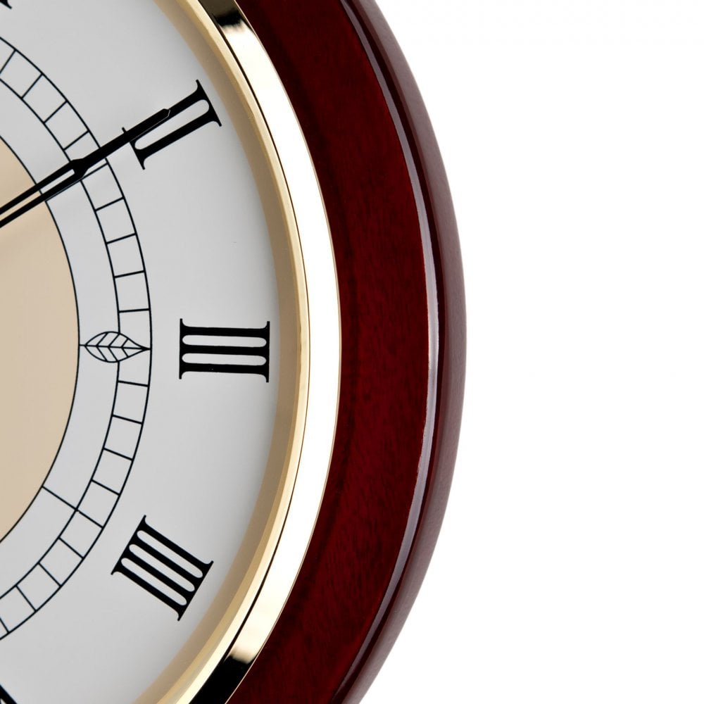 Wooden Piano Finish Wall Clock with Temperature & Humidity W7929