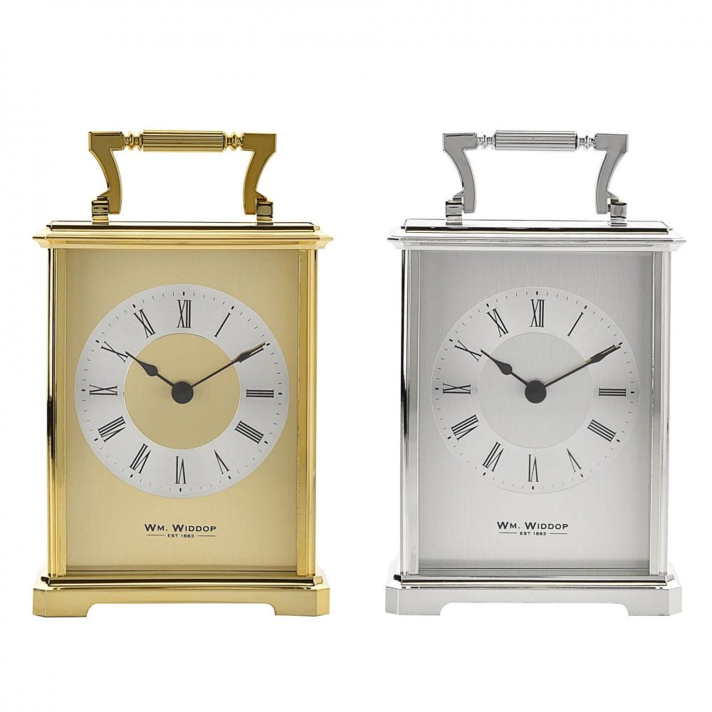 Gold Tone Quartz Battery Carriage Mantel Clock W2406