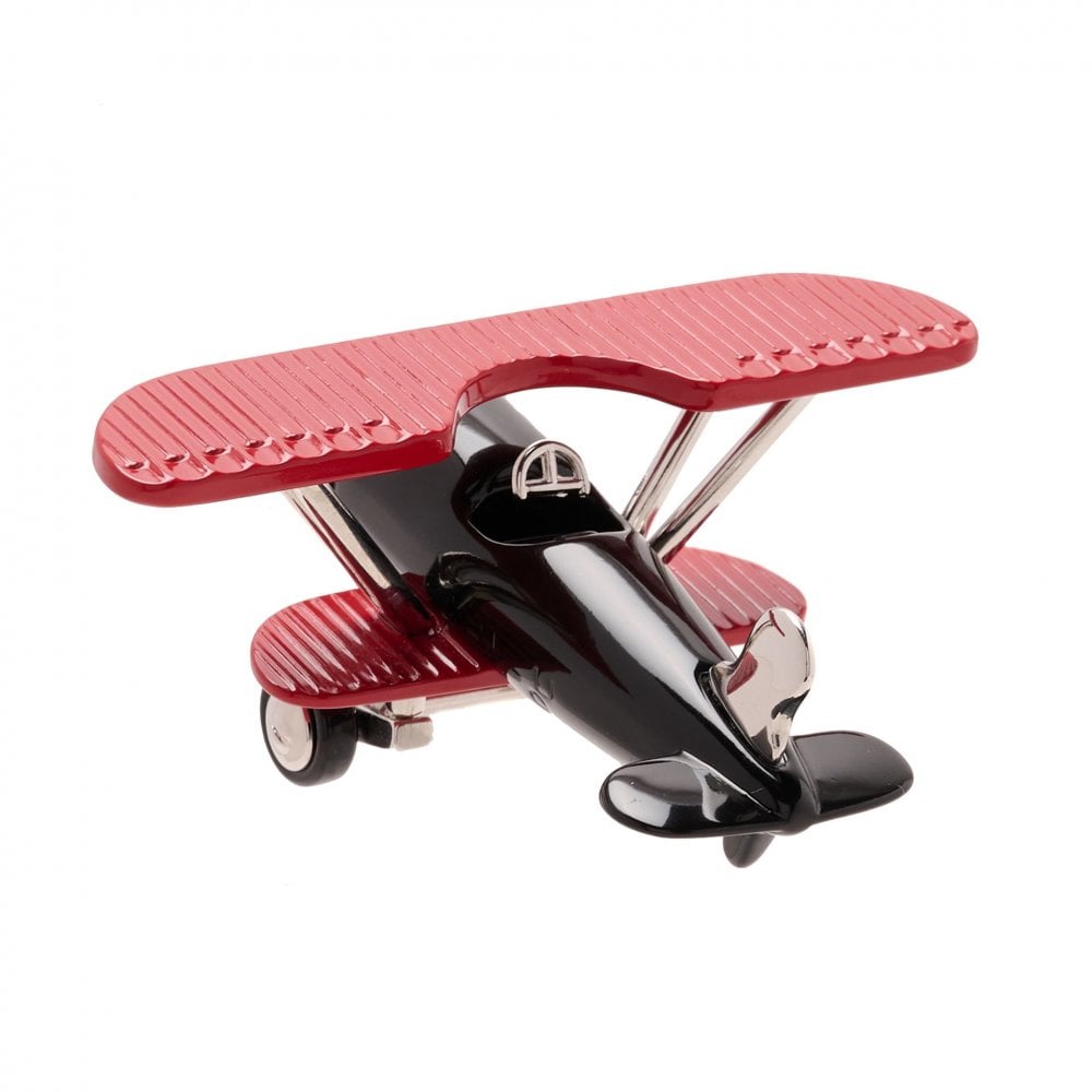 Novelty Miniature Quartz Battery Mantel Clock Bi Plane 9725