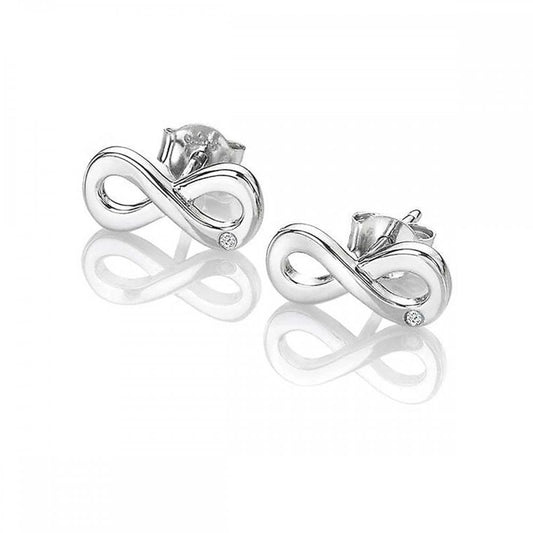 Sterling Silver Ladies Diamond Amulet Infinity Earrings DE710