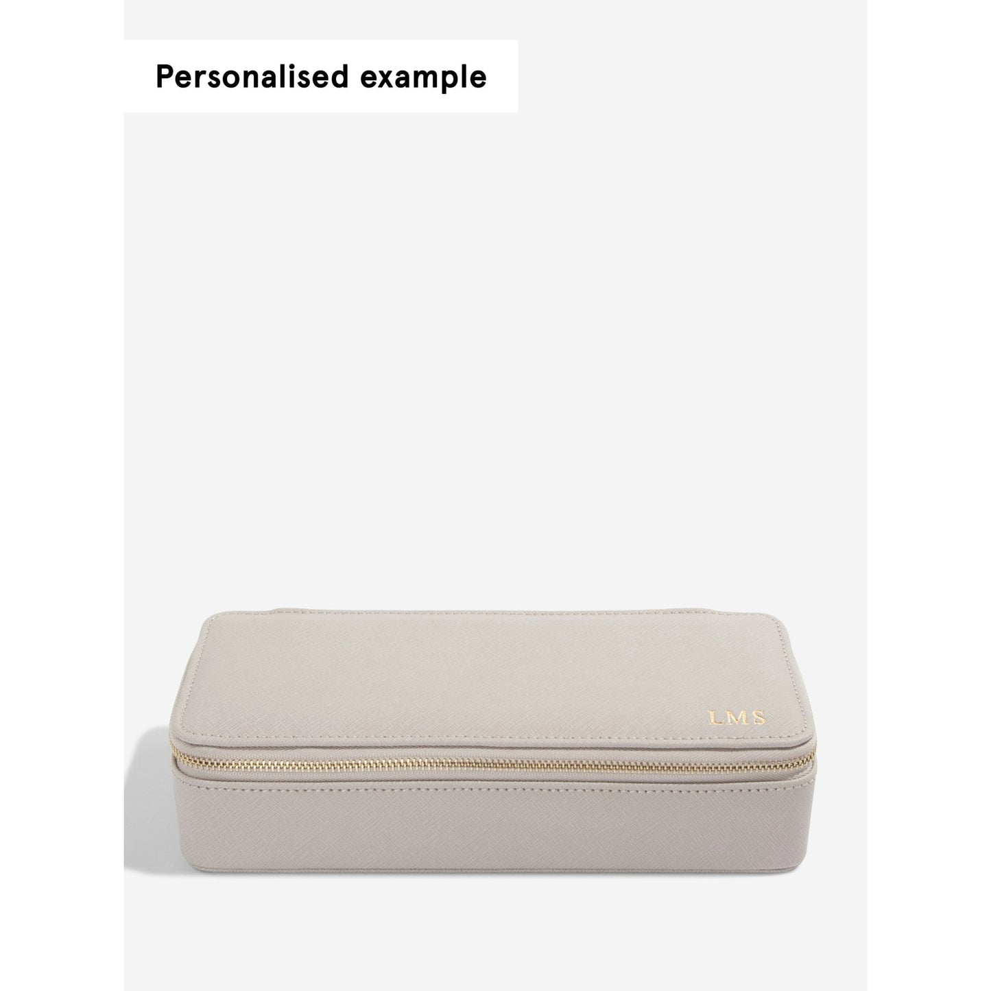 Ladies Taupe Faux Leather Zipped Jewellery Box 75347