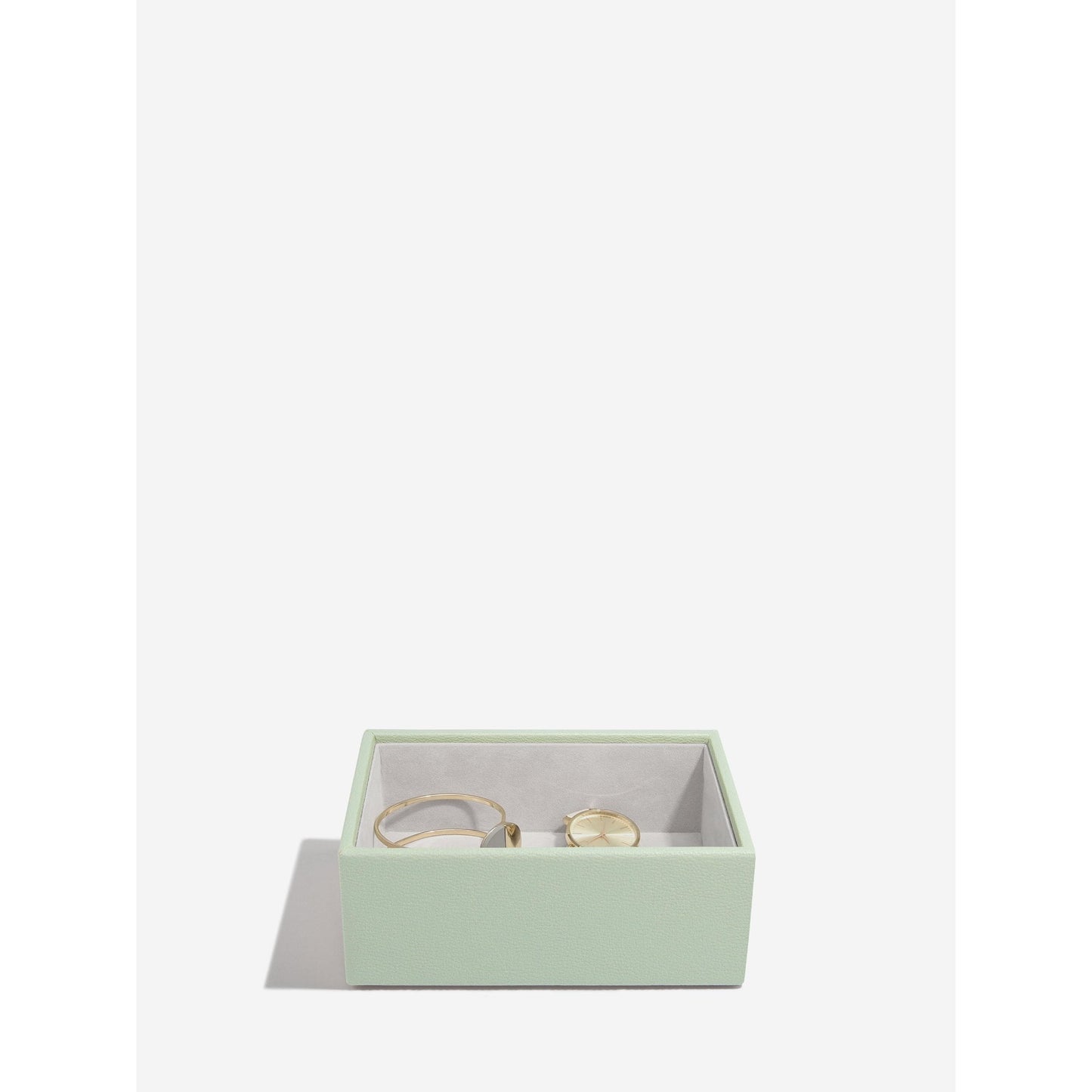 Ladies Sage Green Faux Leather Mini Jewellery Box 74520