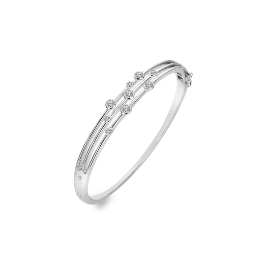 Sterling Silver Tender Statement Bangle DC188