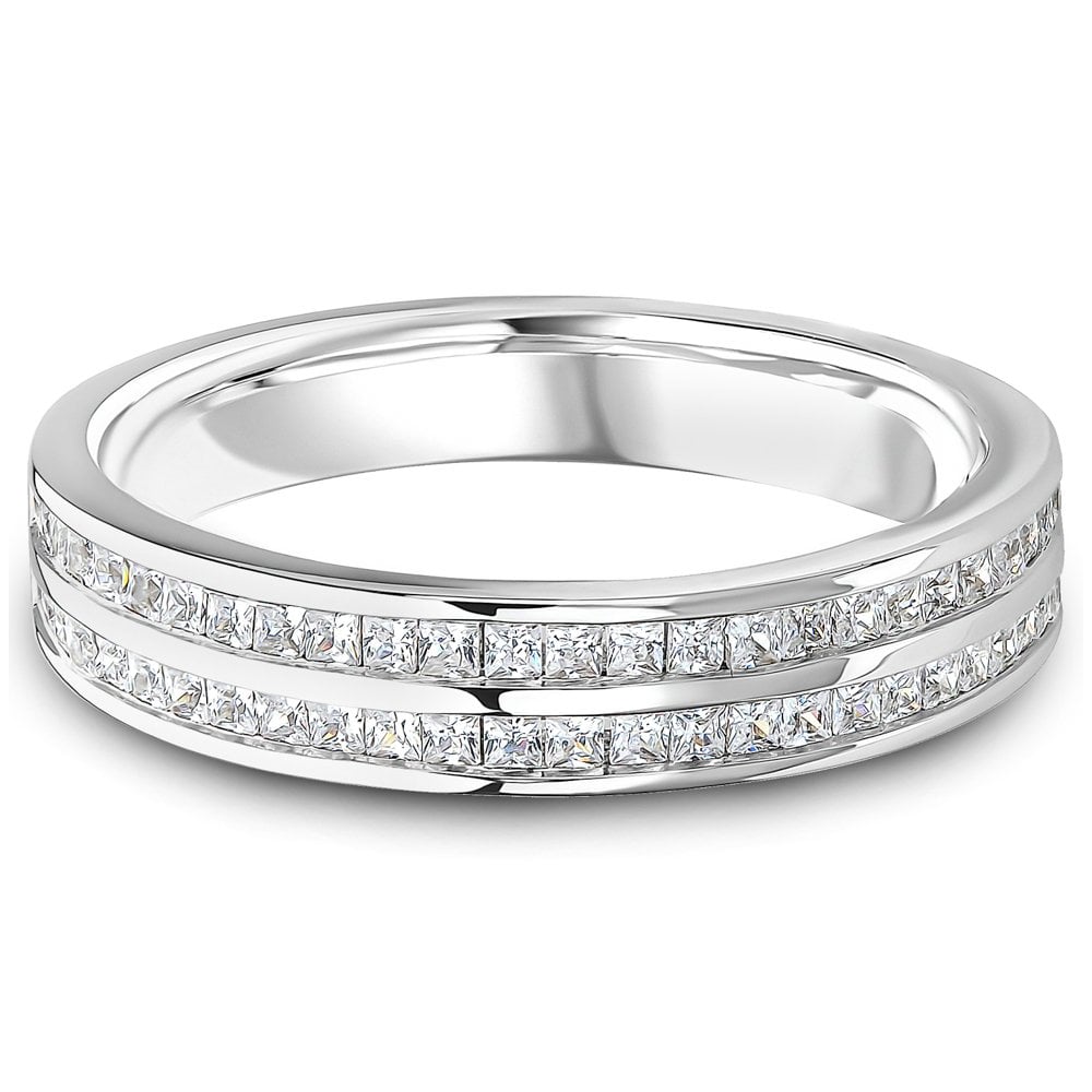 Ladies Platinum 2 Row Diamond Ring