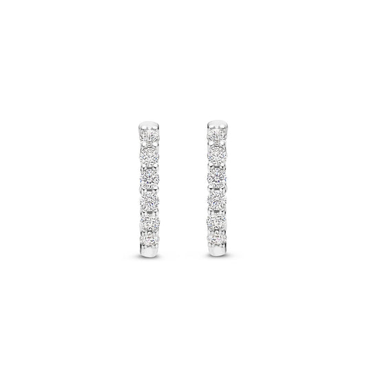 Sterling Silver Cubic Zirconia Small Hoop Earrings 7957ZI