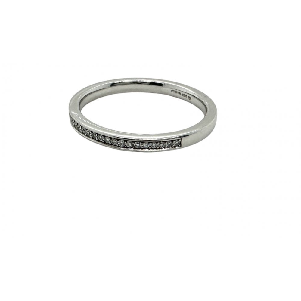 Ladies 18ct White Gold Diamond Half Eternity Ring 0.12ct