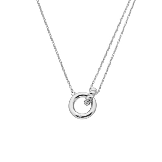 Sterling Silver Ladies Diamond Willow Rope Necklace DN210