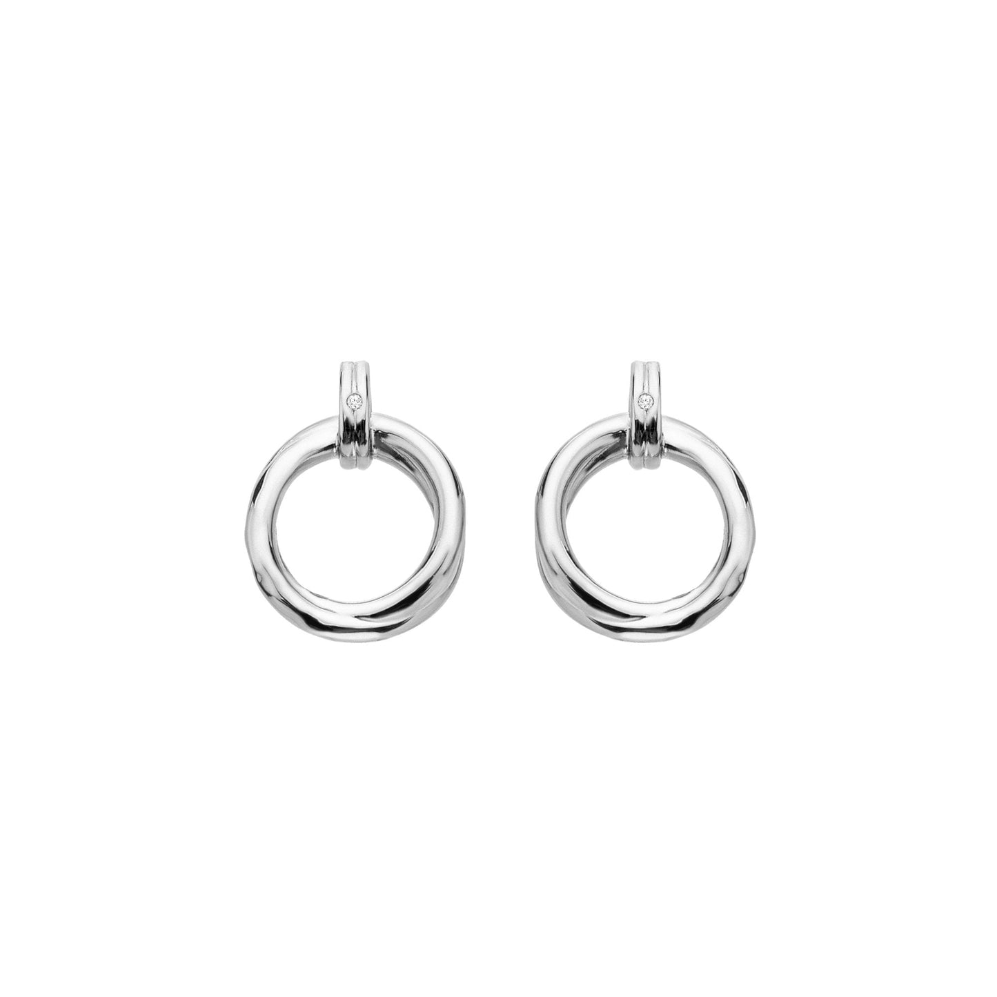 Ladies Sterling Silver Aura Diamond Stud Earrings DE824