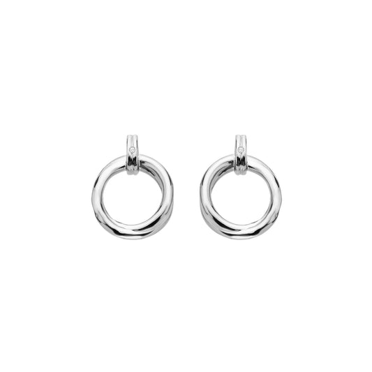 Ladies Sterling Silver Aura Diamond Stud Earrings DE824