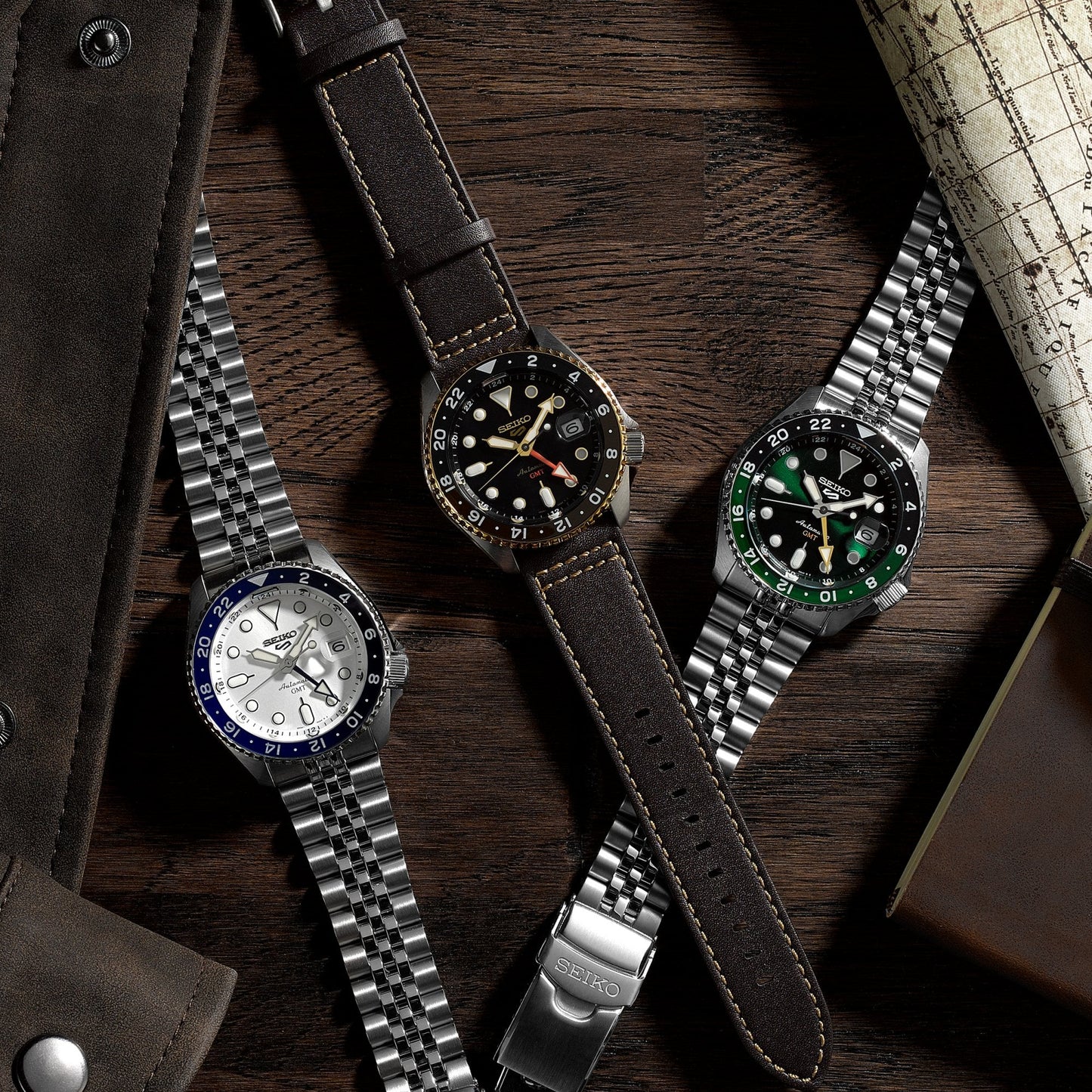 5 Sports GMT Automatic Watch Bi-Colour Green SSK035K1