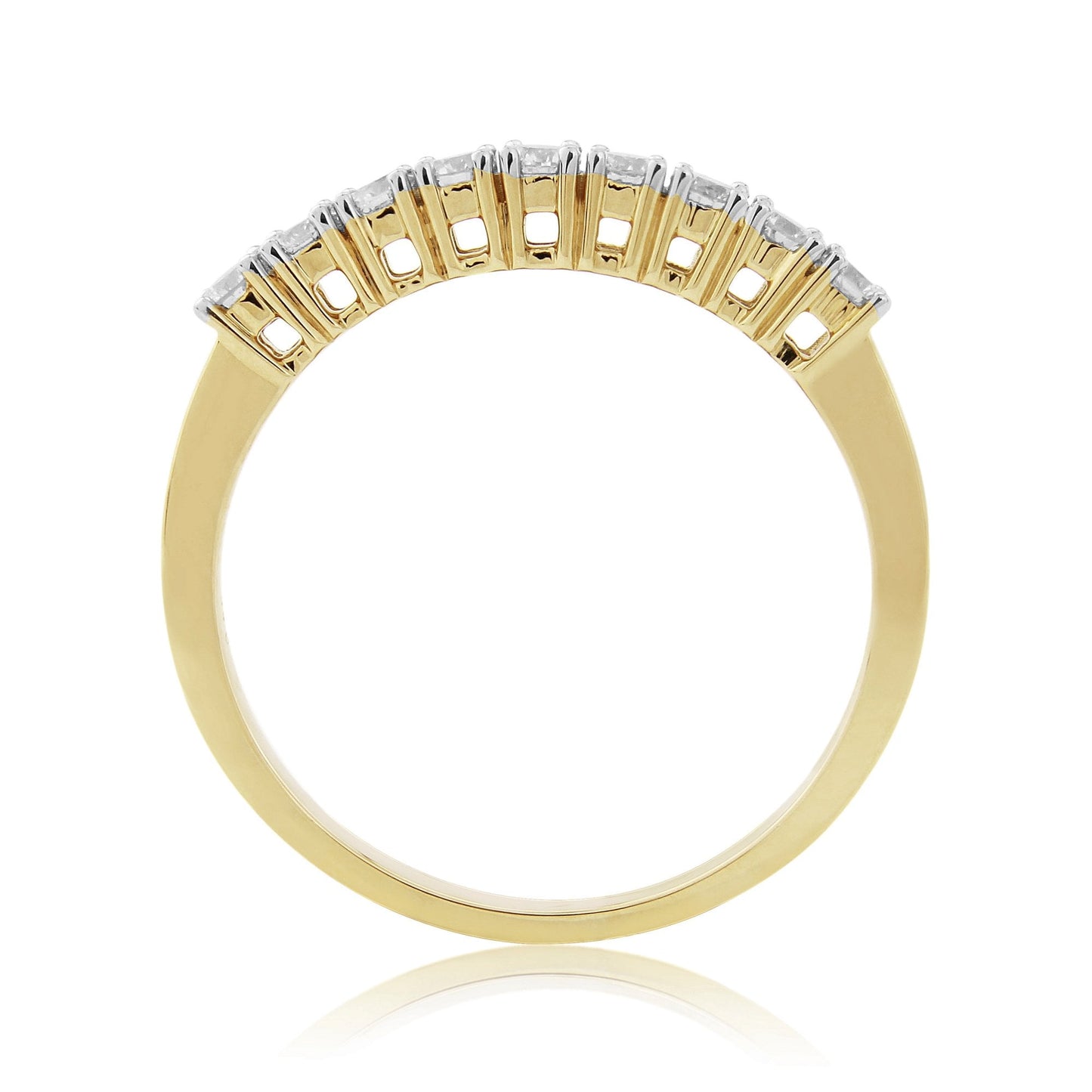 9ct Gold Ladies Diamond Half Eternity Dress Ring