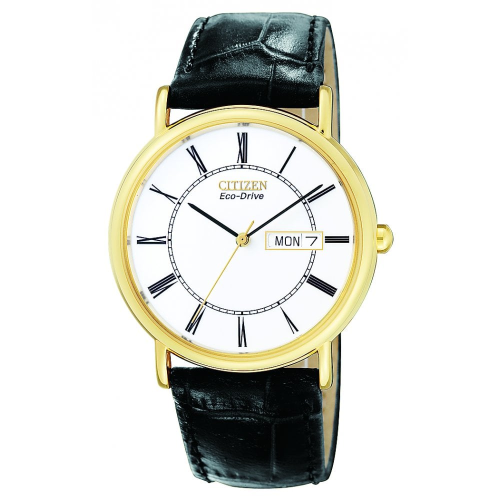 Gents Citizen Eco-Drive Watch on Leather Strap BM8242-16A