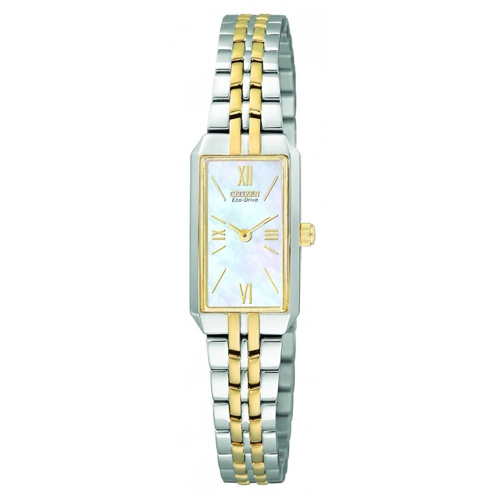 Ladies Two Tone Eco-Drive Watch on Bracelet EG2694-59D