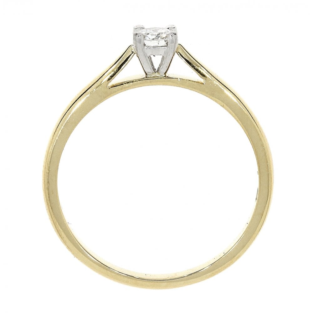 18ct & Platinum Diamond Solitaire Ladies Engagement Ring