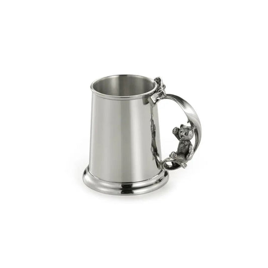 Childs Pewter Christening Mug in Wooden Gift Box Teddy 012118RG