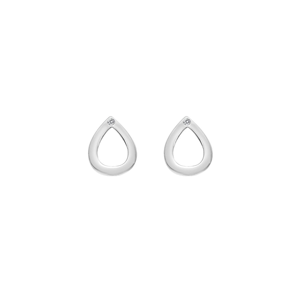 Sterling Silver Ladies Diamond Amulet Teardrop Earrings DE615