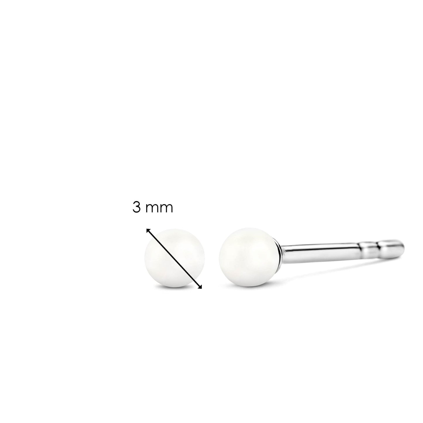 Sterling Silver Ladies White Agate Stud Earrings 7841WA