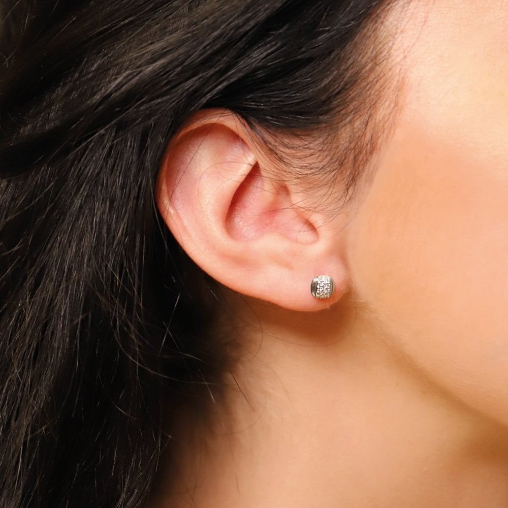 Sterling Silver Cubic Zirconia Ladies Stud Earrings 7799ZI