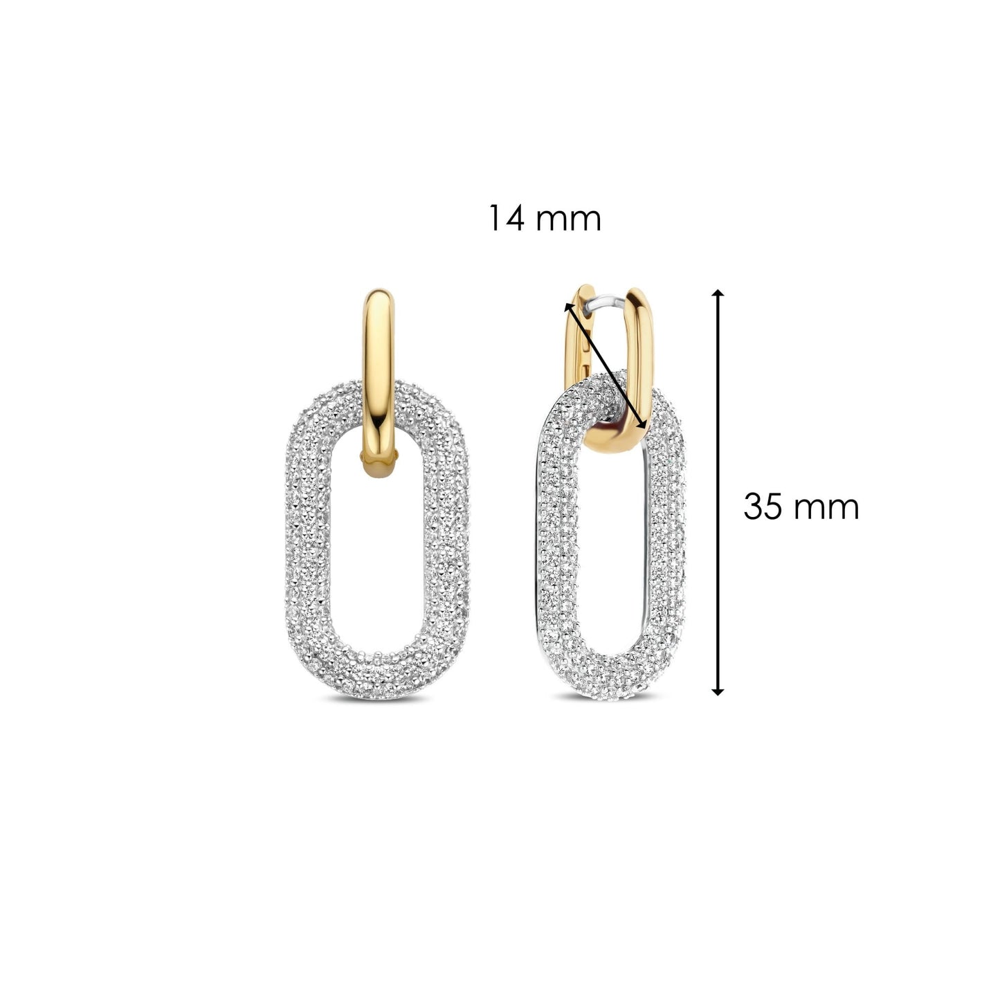 Sterling Silver Gold Finished Ladies CZ Drop Earrings 7844ZY