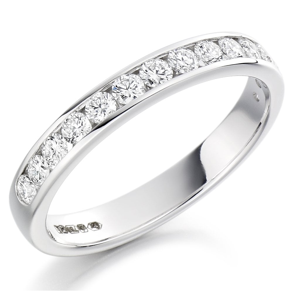 Platinum Diamond Channel Set Half Eternity Ring 0.50ct