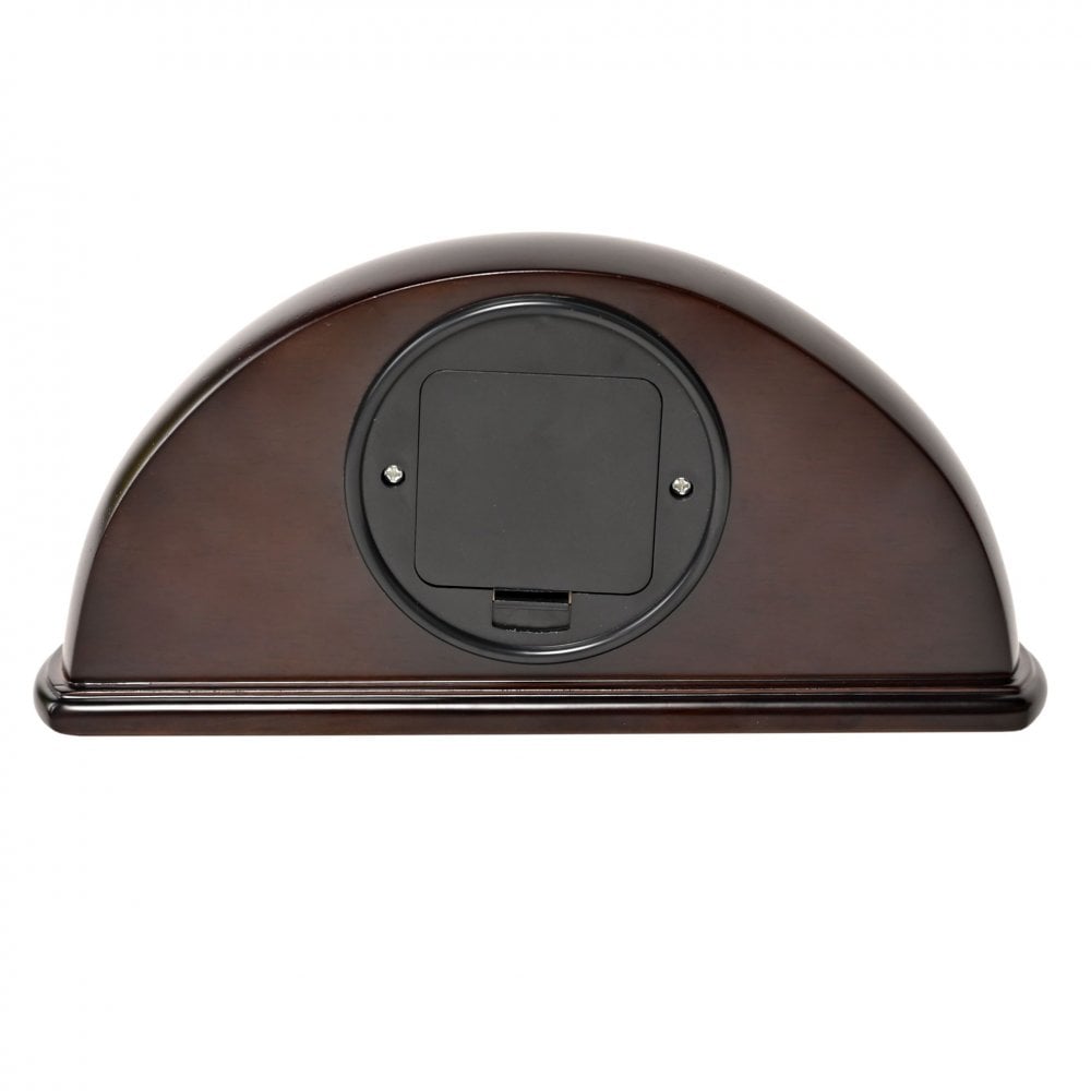 Dark Wooden Half Moon Battery Mantel Clock W3414