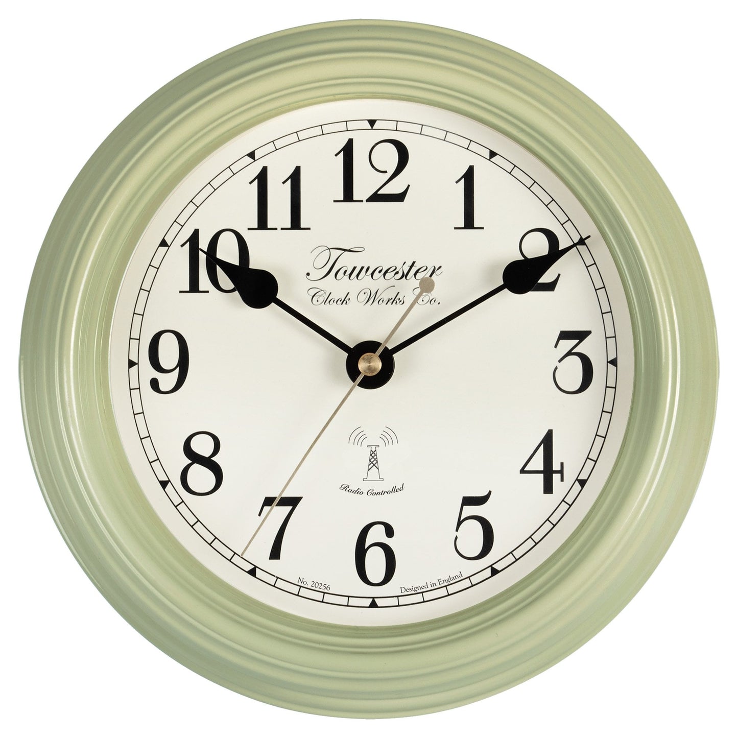 Radio Controlled Round Green Battery Wall Clock Fairford 85465