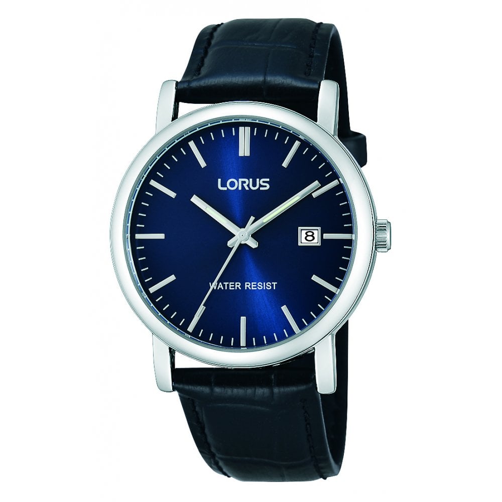 Gents Lorus Stainless Steel Watch on Leather Strap RG841CX5