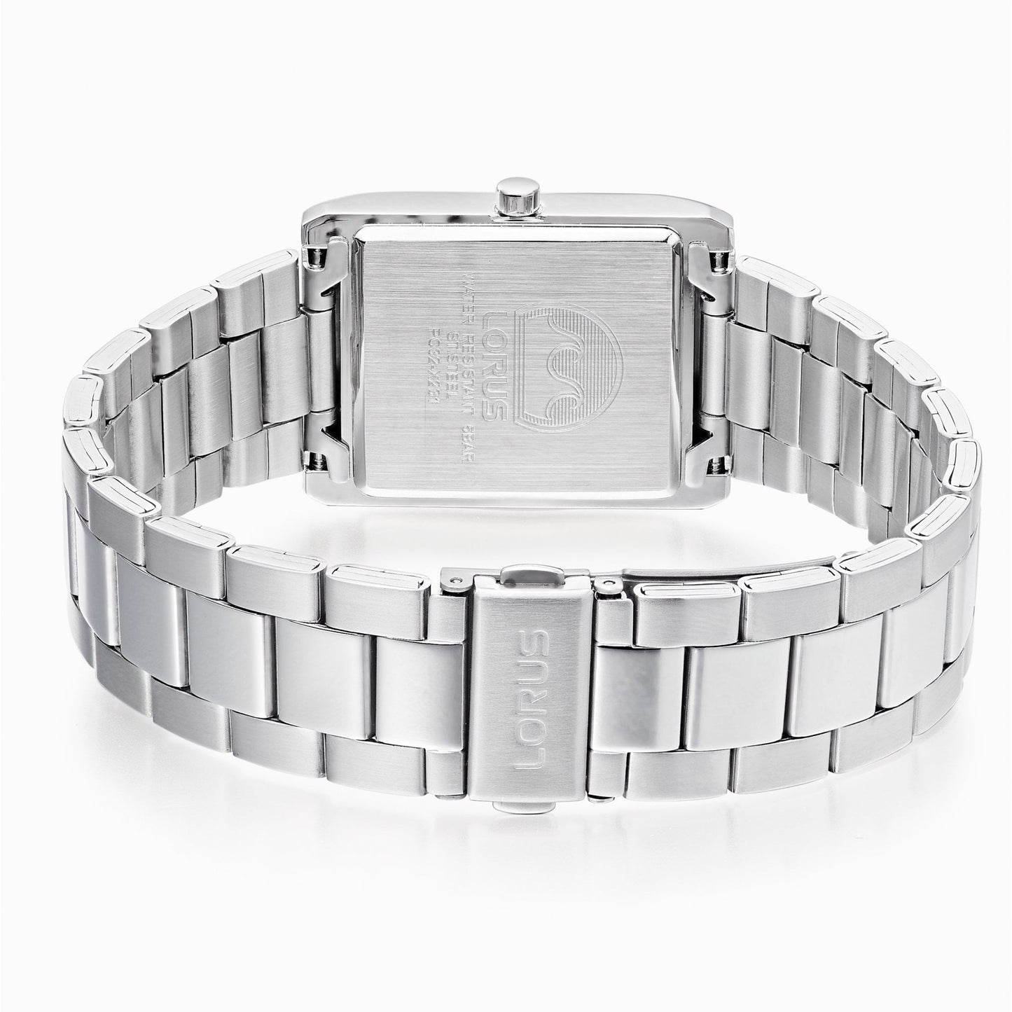 Gents Quartz Rectangular Steel Watch Blue Dial & Date RH935RX9