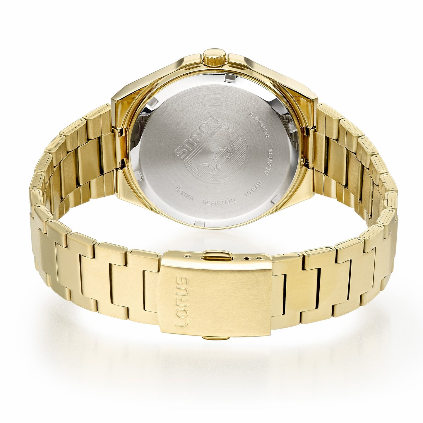 Gents Gold Tone Steel Battery Bracelet Watch Day & Date RH400AX9