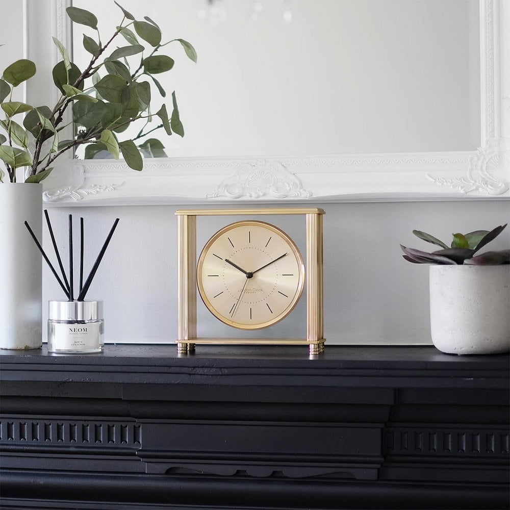 Gold Tone Quartz Battery Mantel Clock 03211