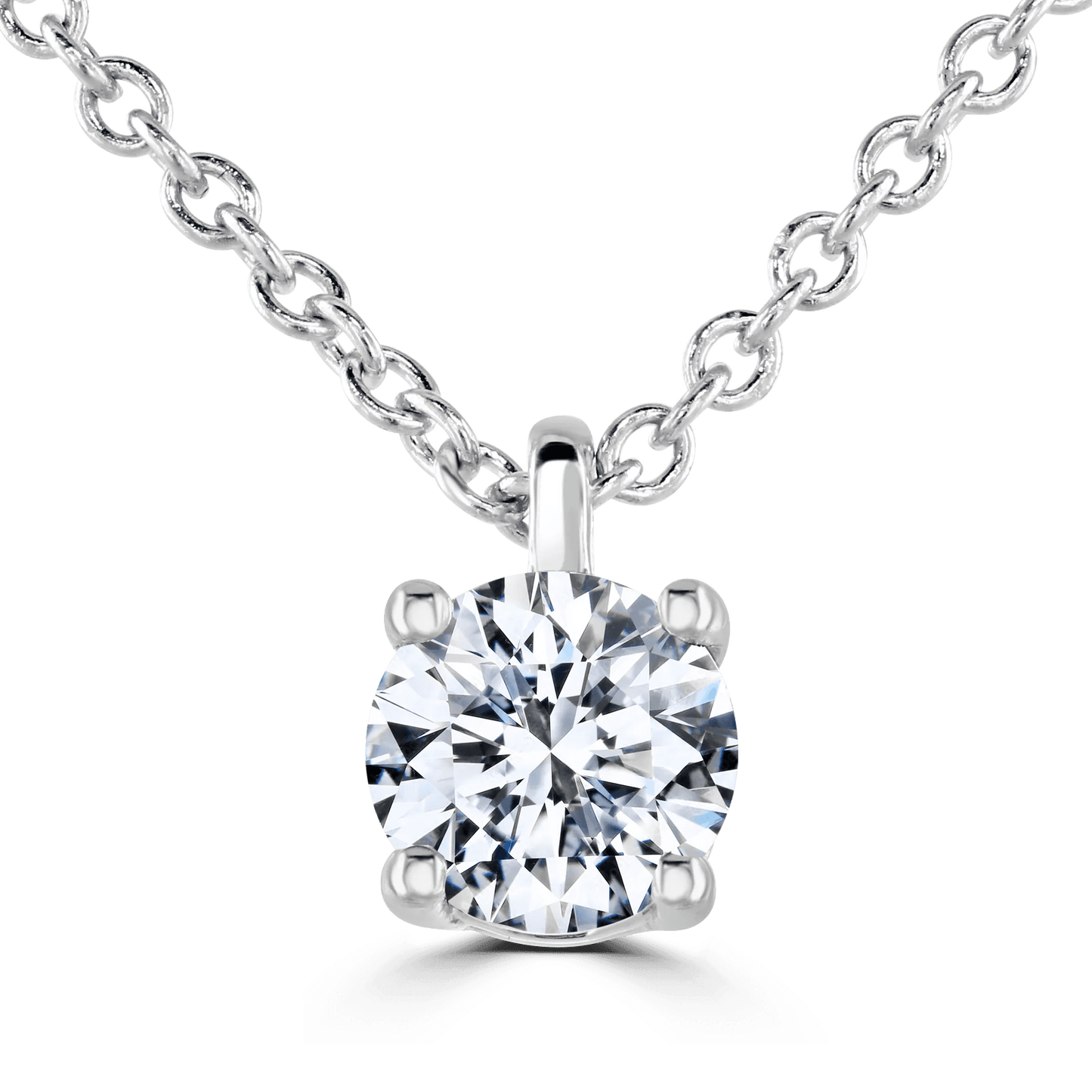 Ladies 9ct White Gold Lab Grown Diamond 0.4ct Solitaire Pendant