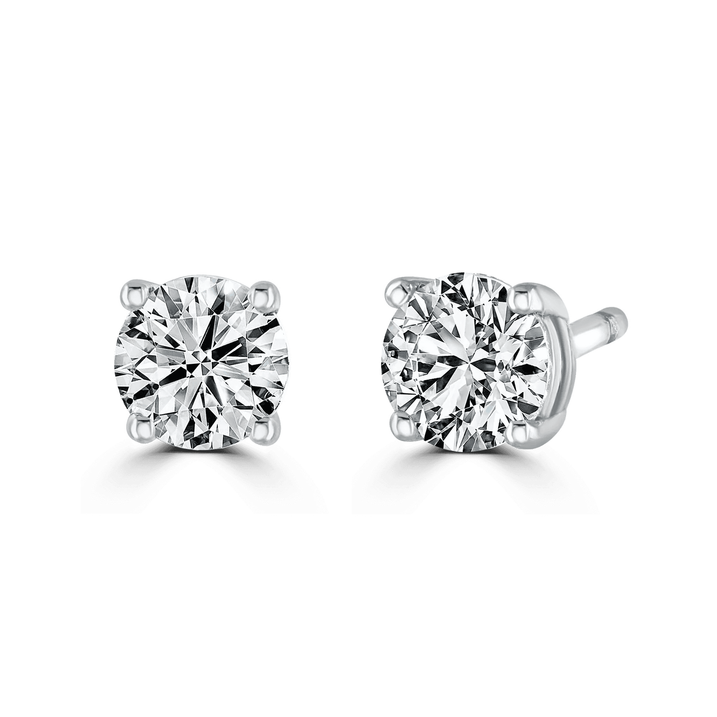 Ladies 9ct White Gold Lab Grown Diamond 0.5ct Stud Earrings