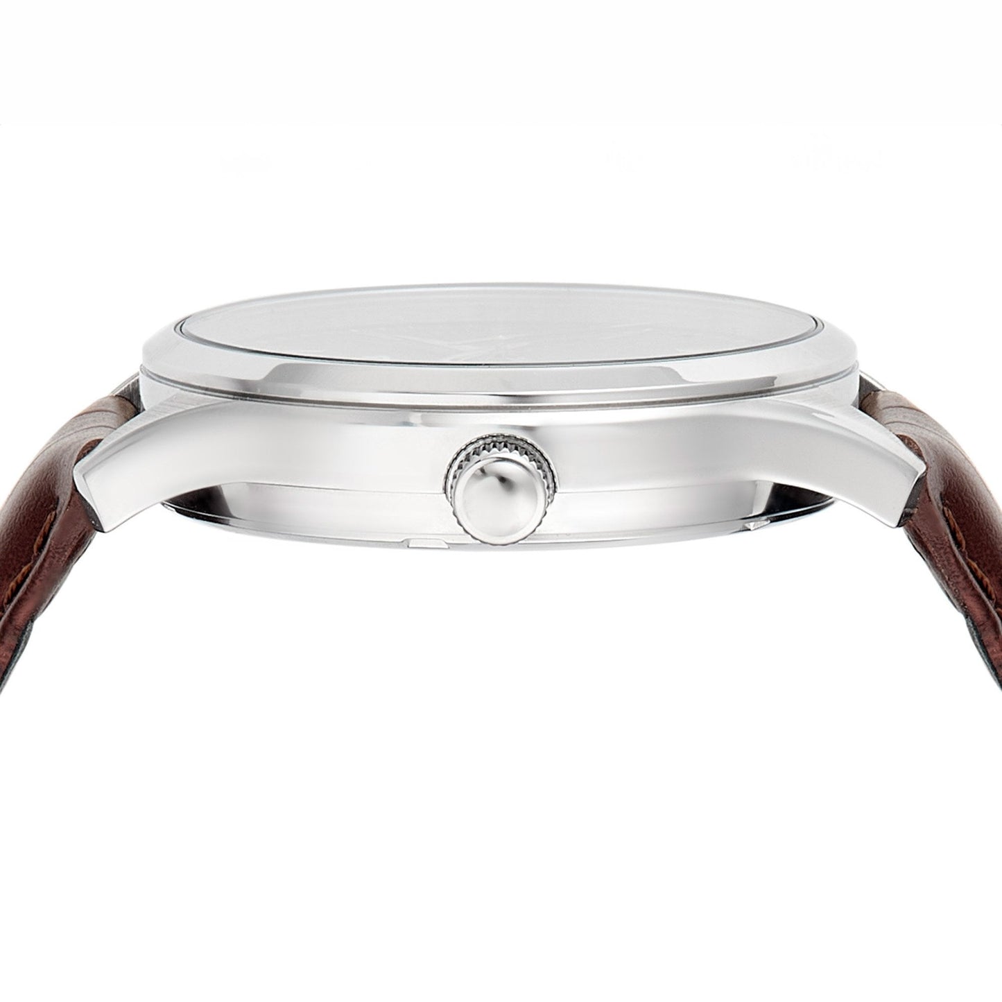 Gents Quartz Steel Watch On Leather Strap With Date RH995RX9