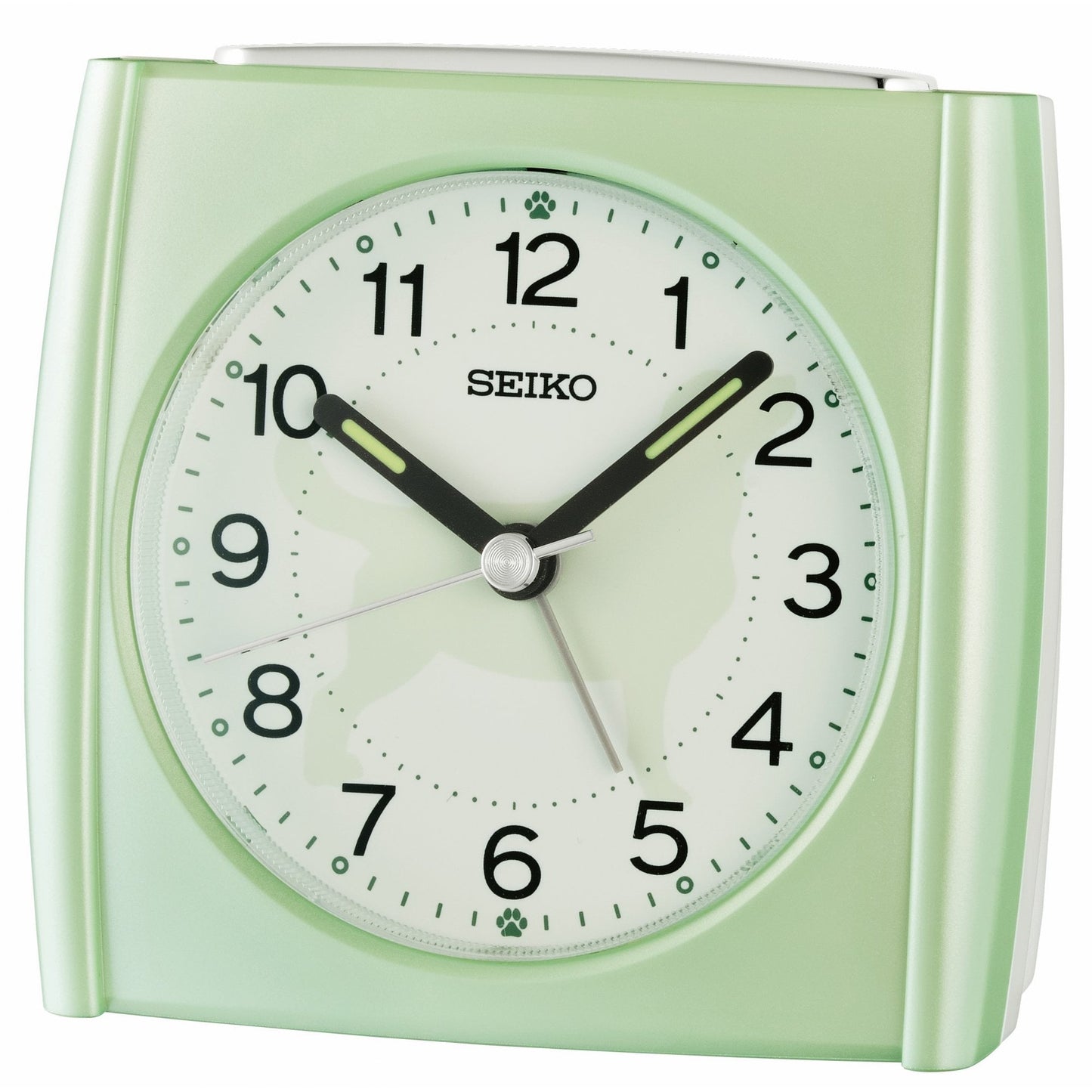 Green Quartz Bedside Beep Alarm Clock 'Dog Lovers' QHE209M