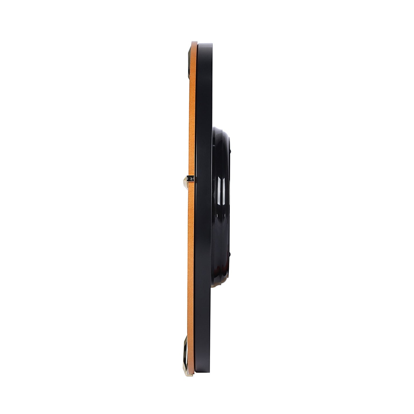 Brown Wooden Round Wall Clock Silent Sweep Seconds 39cm QXA855B