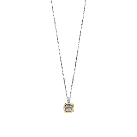 Ladies Sterling Silver Green Crystal Pendant 34111GG/42