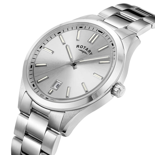 Gents Stainless Steel Battery Bracelet Watch, Date GB05520/06