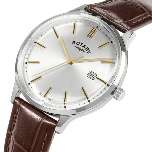 Gents Steel Battery Watch on Strap with Date 1895 RGS10011/06