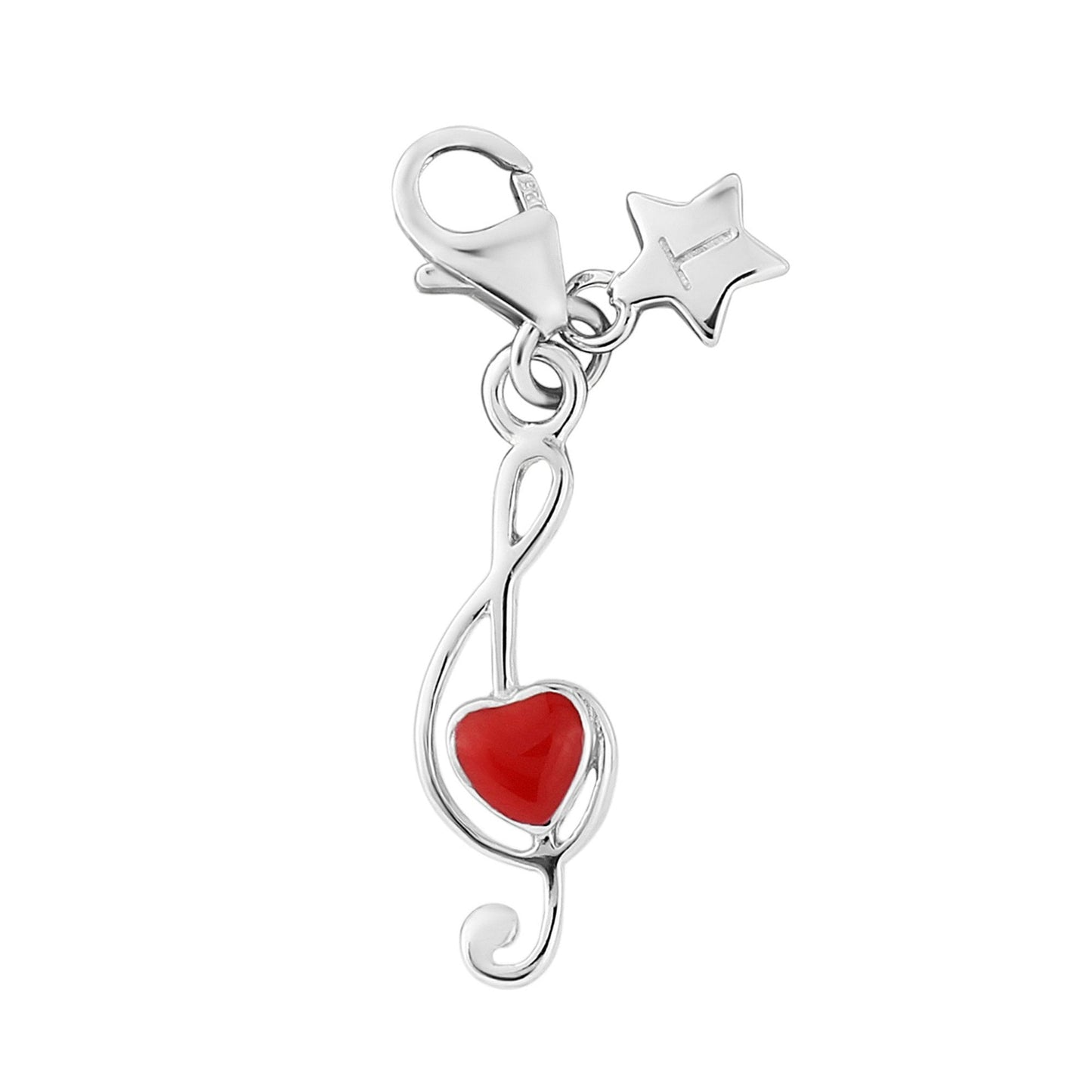 Ladies Sterling Silver Treble Clef Clip-on Charm SCH297