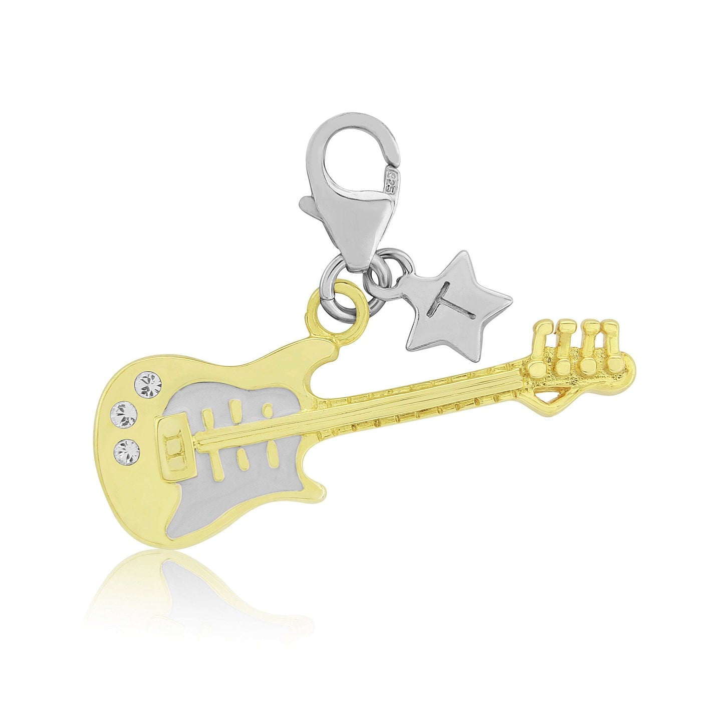 Ladies Sterling Silver Electric Guitar Clip-on Charm SCH320