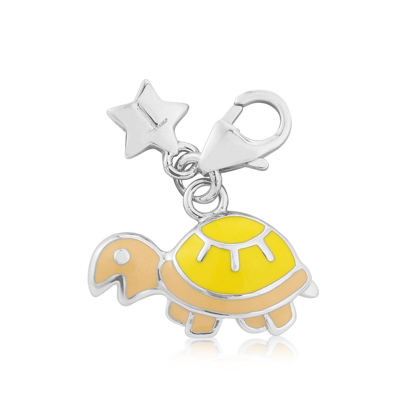 Ladies Sterling Silver Yellow Tortoise Clip-on Charm SCH343