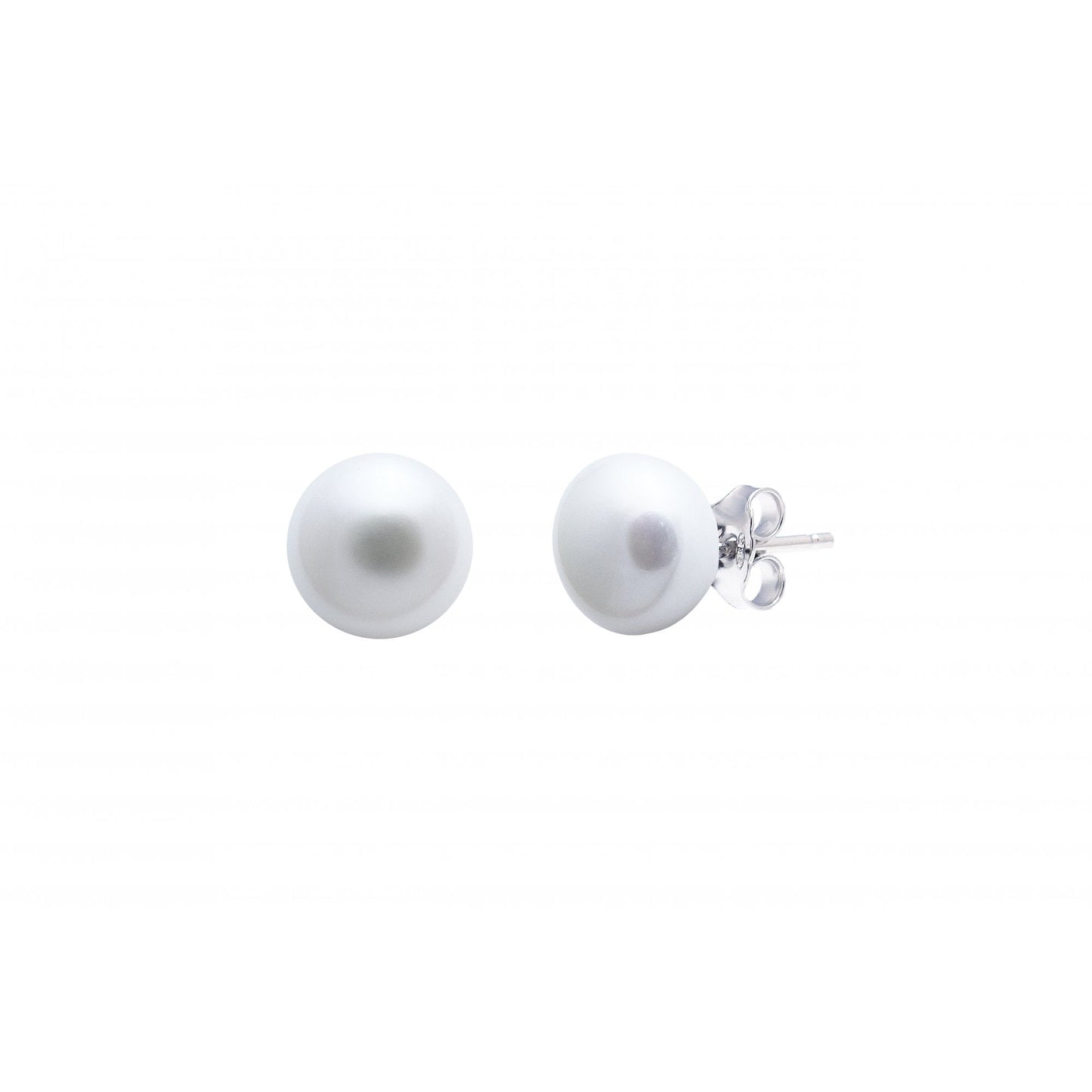 Ladies White Freshwater Pearl Stud Earrings