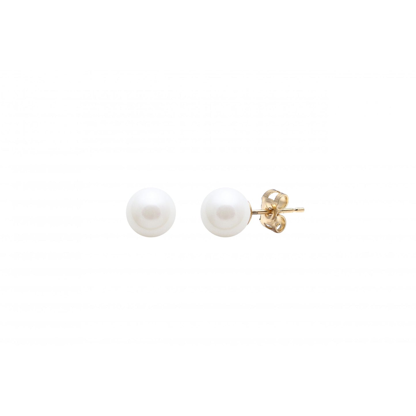 Ladies 9ct Gold White Freshwater Pearl Stud Earrings