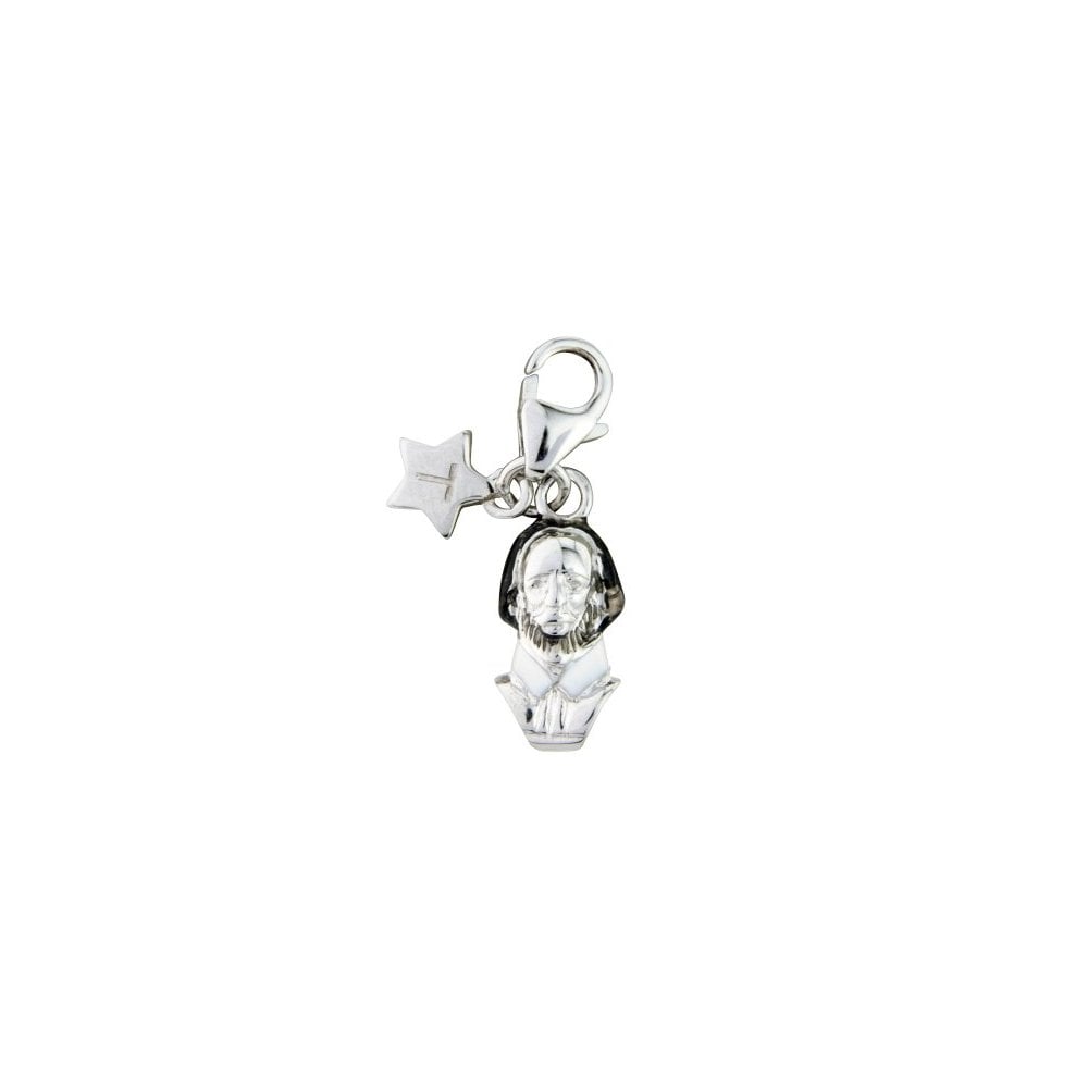 Ladies Sterling Silver Enamel Shakespeare Clip-on Charm SCH247