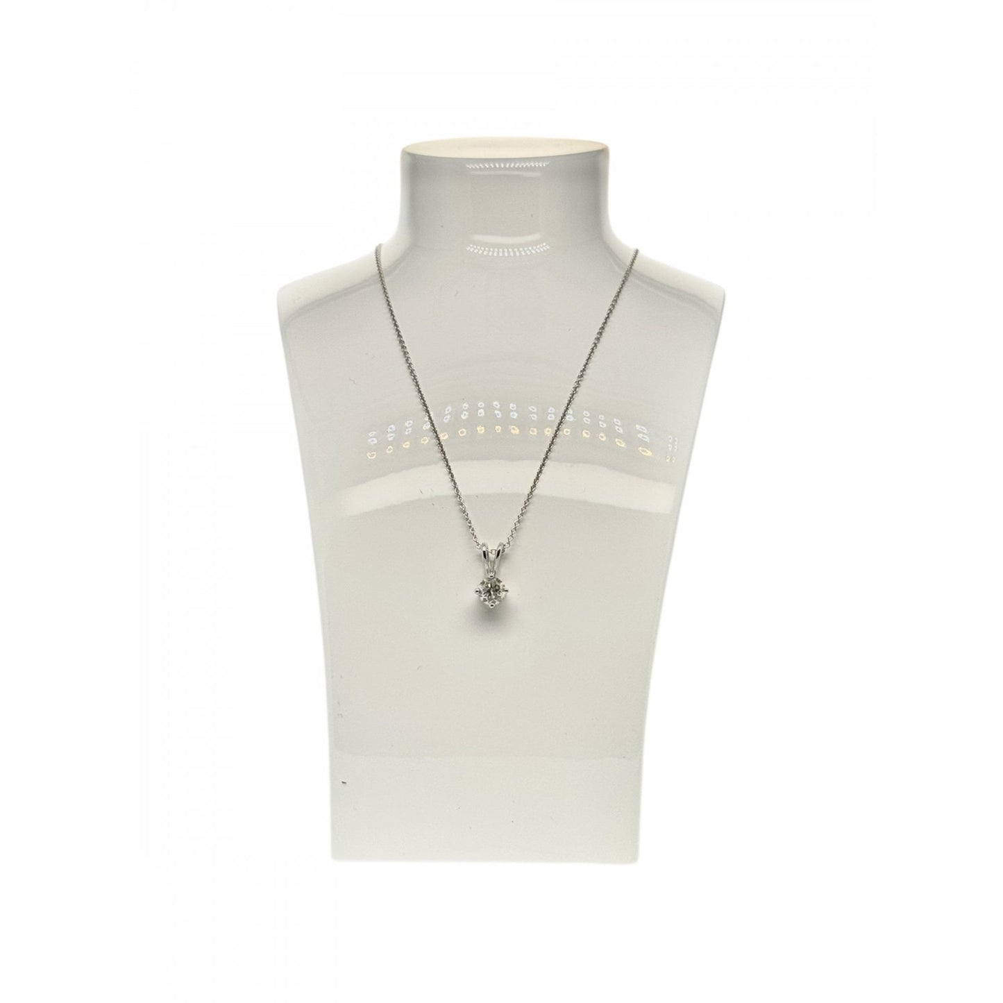 18 Carat White Gold Ladies Diamond Solitaire Pendant 0.58ct