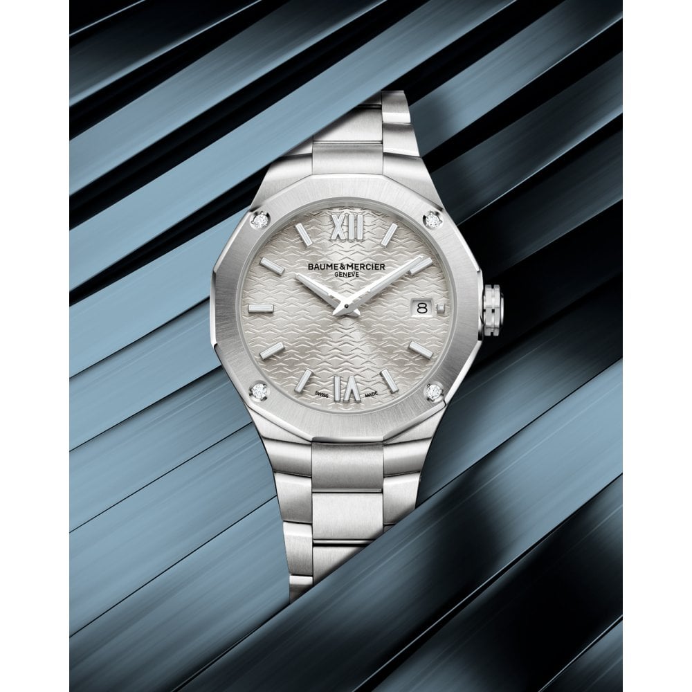 Ladies Steel Baume & Mercier Quartz Watch, Date Riviera 10614