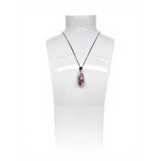 Ladies 18ct White Gold Pink Sapphire and Diamond Pendant